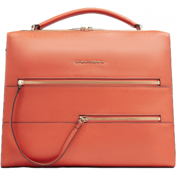 Деловая сумка женская PIQUADRO PATRICIA CA4098W140/AR с отделением для ноутбука 14" коралловая натуральная кожа