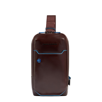 Рюкзак слинг мужской PIQUADRO BLUE SQUARE CA6898B2/MO красное дерево кожа